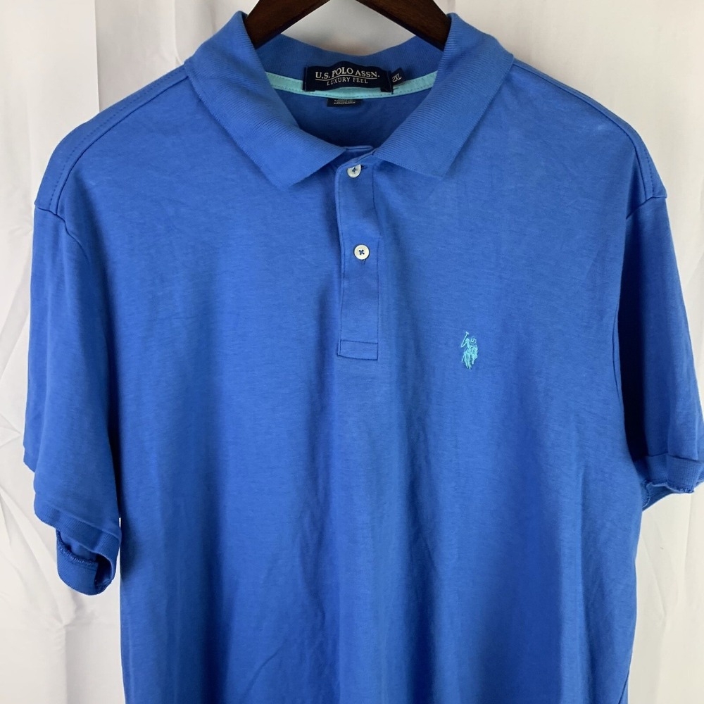 Blue U.S.‎ Polo Assn. Luxury Feel Mens Polo Shirt Size 2XL - Picture 2 of 13